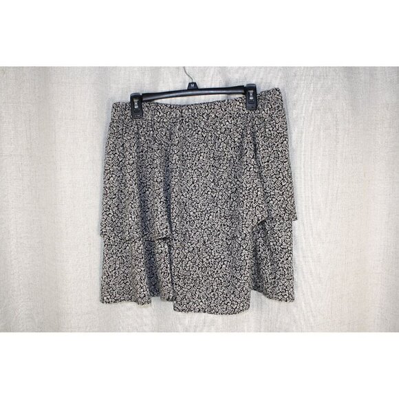 Madewell Layered Skirt Black with Cream Size 14 - Picture 1 of 4